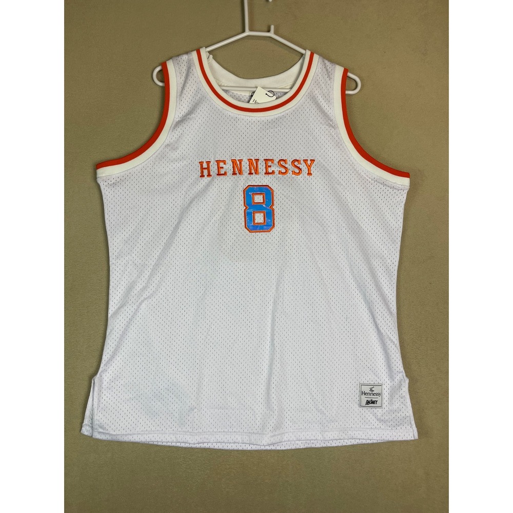 Hennessy Daömey White Jersey Number 8 Basketball Sleeveless Tank Top‎ Mens XL